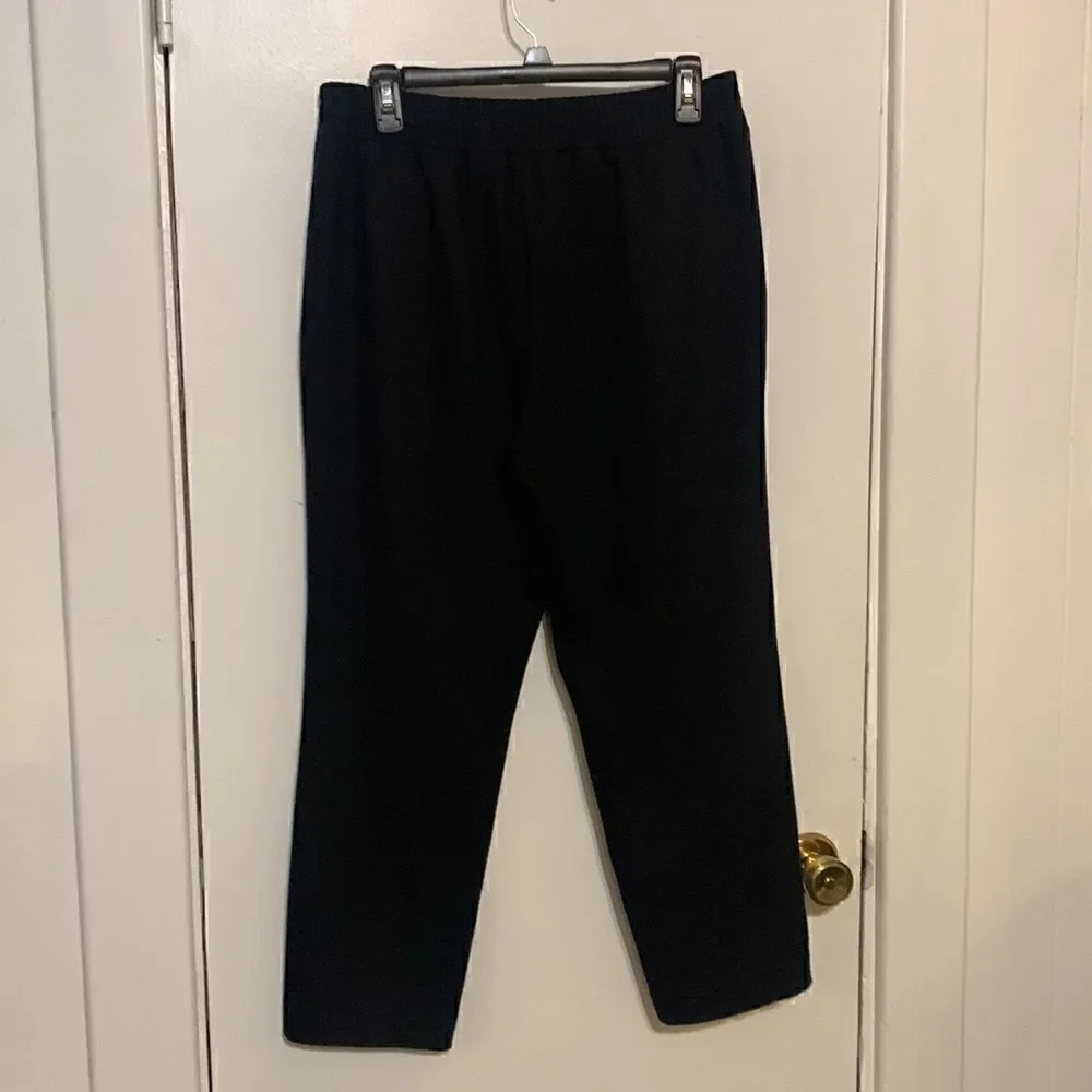 J. Crew EUC black elastic waist thick pants Size 6